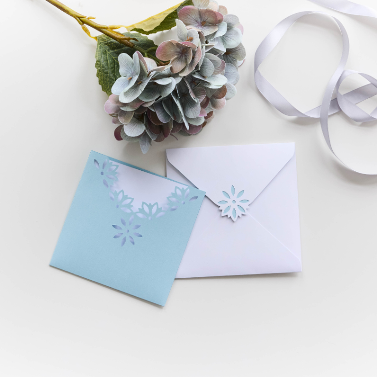 Create your own Square Card with Cutout Pocket & Lined Envelope
